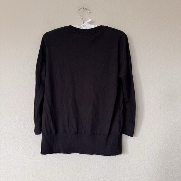 Ann Taylor LOFT Women's Size Small 3/4 Sleeve Cardigan Black Button Up - Picture 5 of 5
